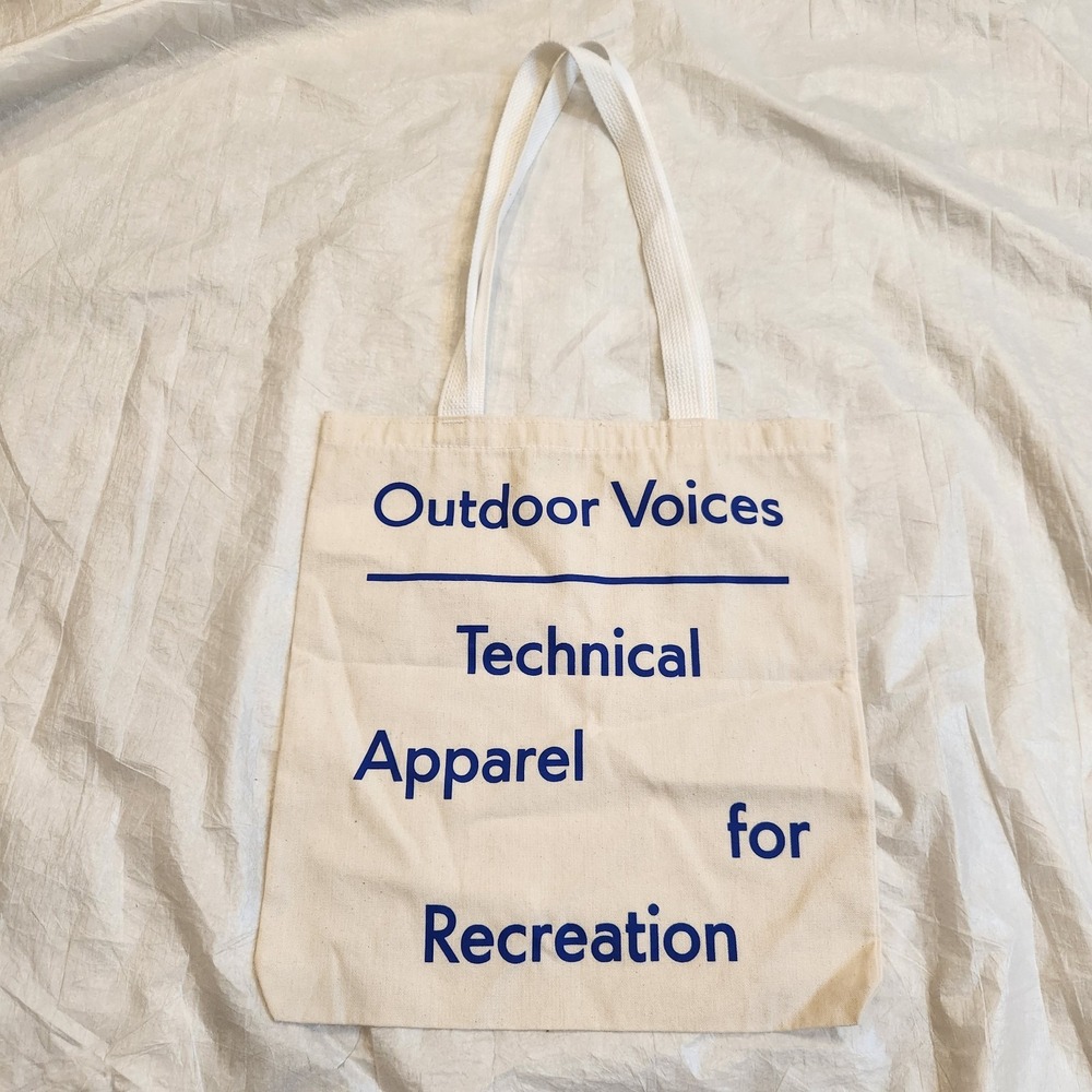 Outdoor Voices Cotton Canvas Tote Bag | Reuseable OS Tan Off white Natural Ivory